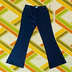 For The Republic black ribbed flare bootcut pants